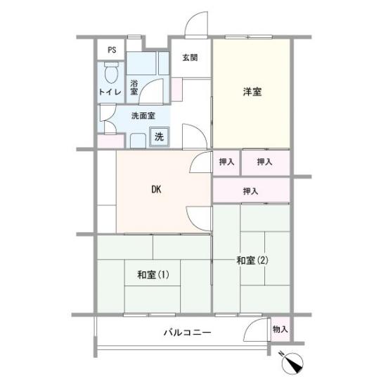上星川団地１号棟-1-間取図(平面図)