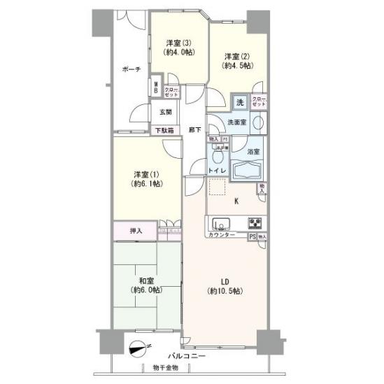 ナイスシティアリーナ横濱弘明寺-1-間取図(平面図)