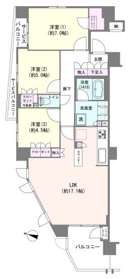クレアホームズ横浜根岸-1-間取図(平面図)