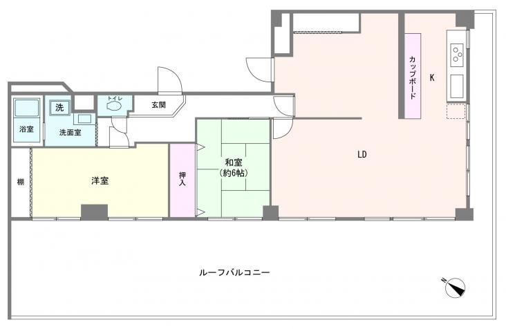 東カングランドマンション横浜パークサイド-1-間取図(平面図)