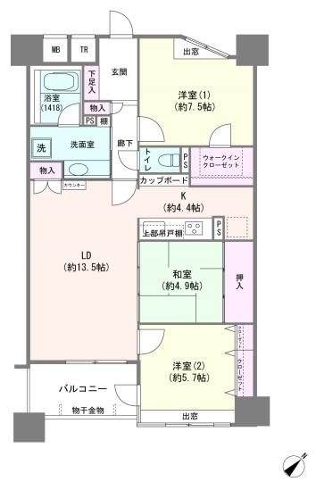 サンクレイドル横濱-1-間取図(平面図)