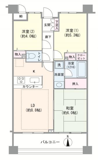 ナイスアーバンステイツ綱島-1-間取図(平面図)