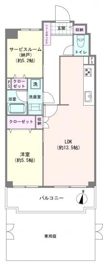 コスモ大倉山　弐番館-1-間取図(平面図)