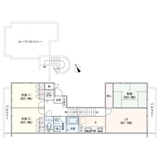 コスモ綱島台　３号館-1-間取図(平面図)