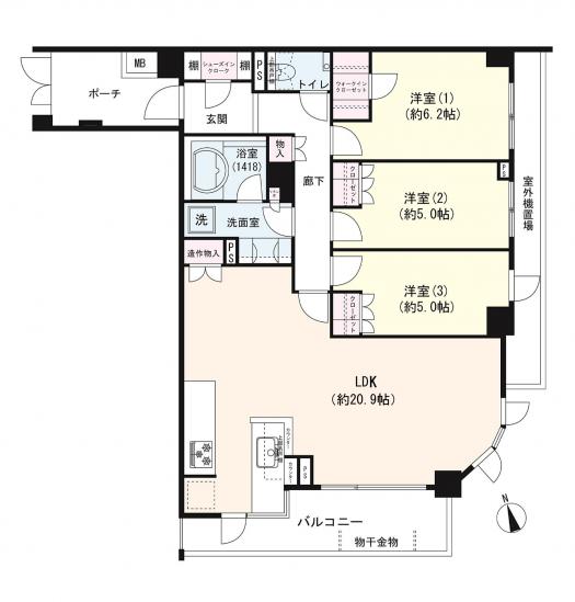 イトーピアたまプラーザ セレスの丘-1-間取図(平面図)
