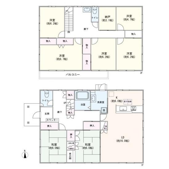 横浜市青葉区荏田北二丁目戸建-1-間取図(平面図)