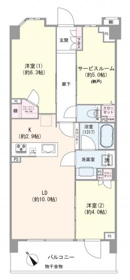 クレストレジデンス川崎神明町-1-間取図(平面図)