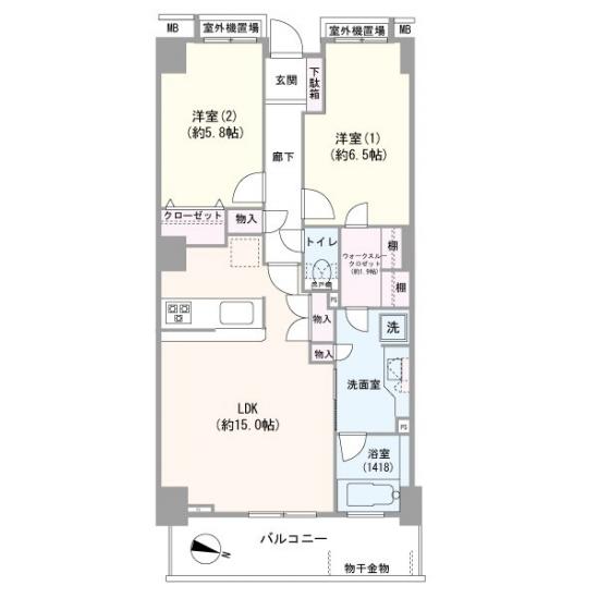 グラン・エステ川崎ツインタワー　壱番館-1-間取図(平面図)