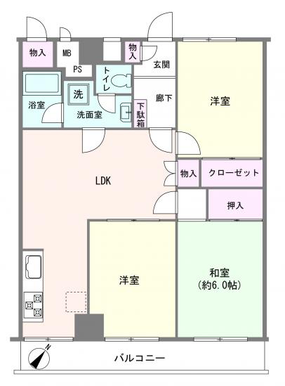 トーア川崎マンション-1-間取図(平面図)