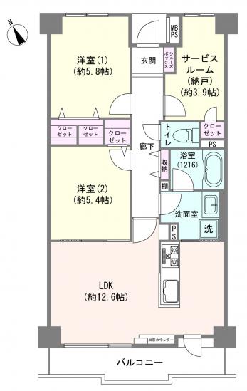 ライオンズガーデン川崎-1-間取図(平面図)
