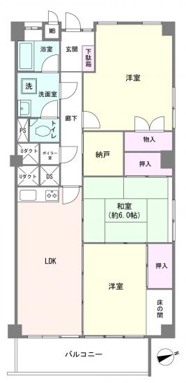 元住吉マンション-1-間取図(平面図)