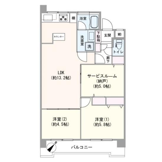 芦穂崎ハイツ-1-間取図(平面図)