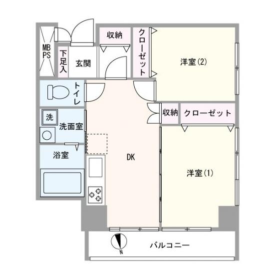 マンション第一多摩川苑-1-間取図(平面図)