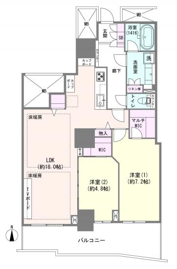 サウザンドシティ1番館-1-間取図(平面図)