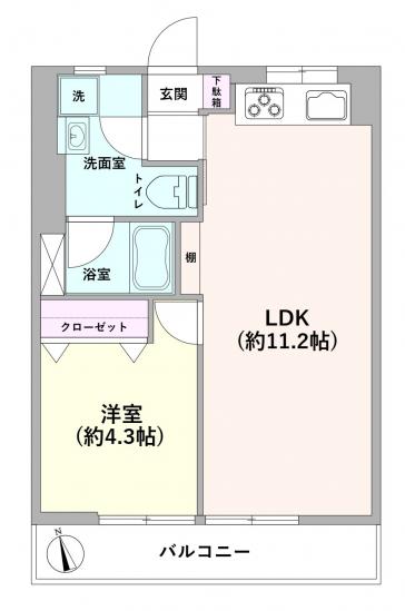 カサベルダ向ヶ丘-1-間取図(平面図)