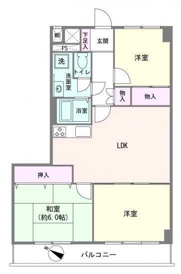 トーア川崎マンション-1-間取図(平面図)