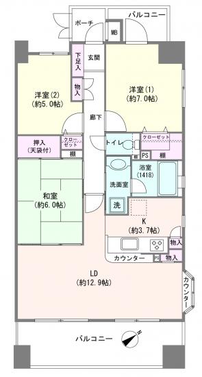 ネオマイムセンタースクエア-1-間取図(平面図)