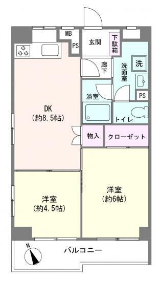 鷺沼南スカイマンション-1-間取図(平面図)