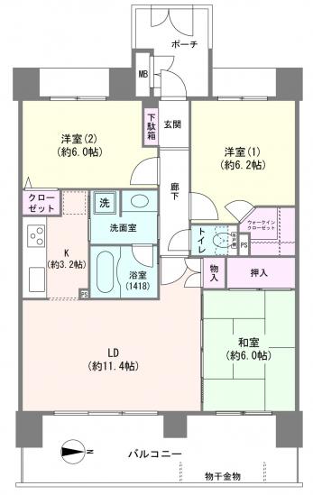 エンゼルコート新川崎-1-間取図(平面図)