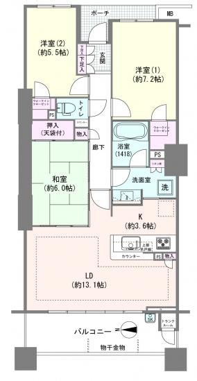 ザ・タワー＆パークス田園都市溝の口-1-間取図(平面図)