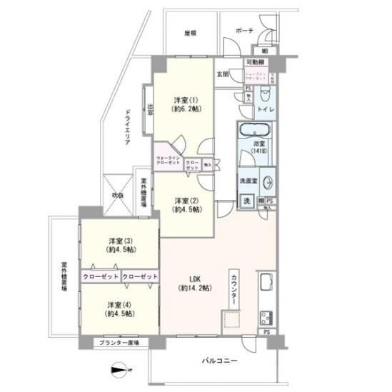 ディナ・スカーラ百合ヶ丘-1-間取図(平面図)