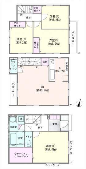 川崎市宮前区初山２丁目戸建て-1-間取図(平面図)