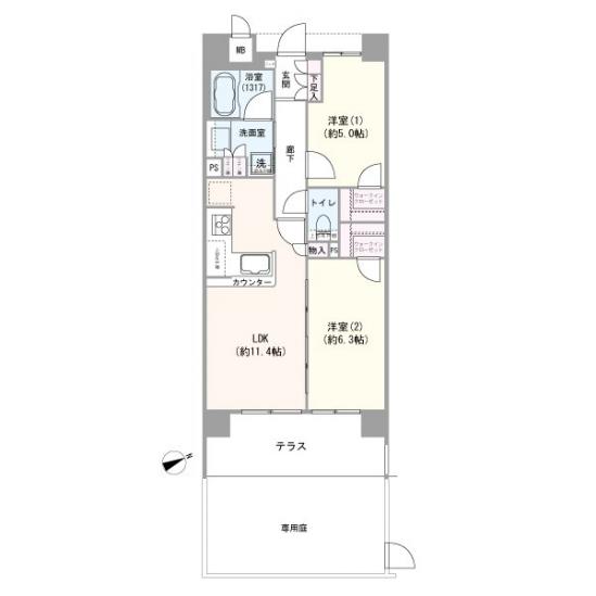 プレシス矢向-1-間取図(平面図)
