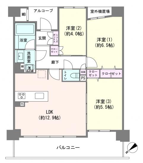 ナイスアーバンスクエア新川崎エアリーコート-1-間取図(平面図)