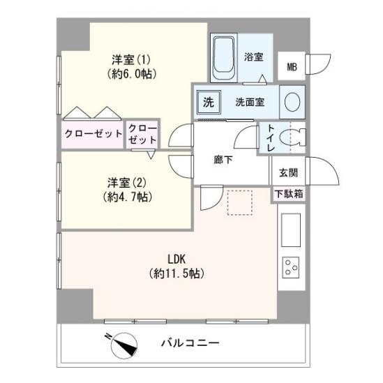 アドヴァンス川崎駅前-1-間取図(平面図)