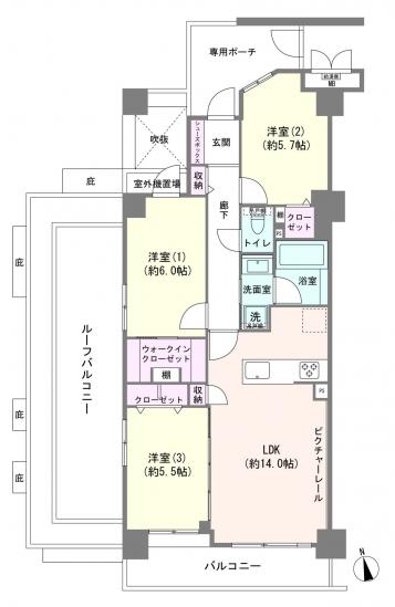ライオンズシティ武蔵小杉-1-間取図(平面図)