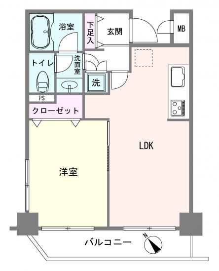 ダイアパレス矢向第2-1-間取図(平面図)