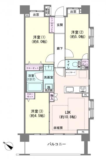クレストフォルム川崎サウスステージ-1-間取図(平面図)