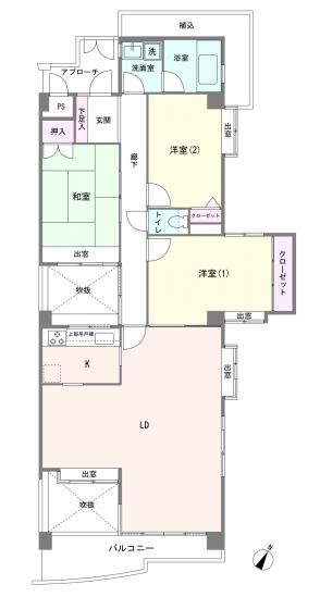 ワコーレ玉川学園　A棟-1-間取図(平面図)