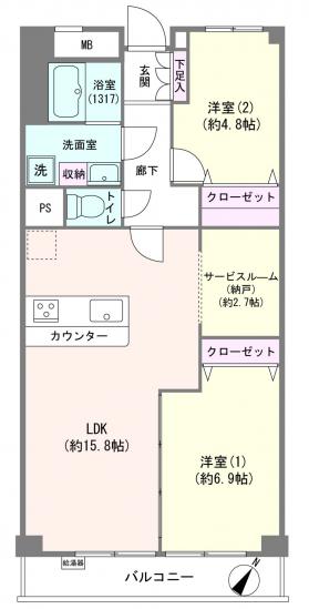 シャンボール第１川崎-1-間取図(平面図)