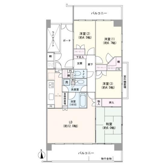 シティウインズパークフロント-1-間取図(平面図)