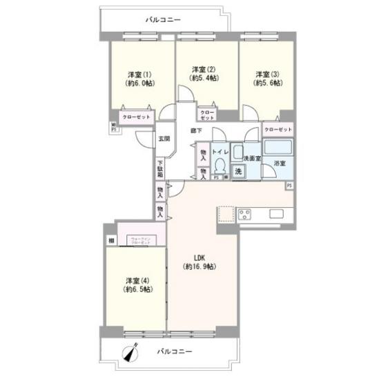 コープ野村バードウッド鶴見　３番館-1-間取図(平面図)