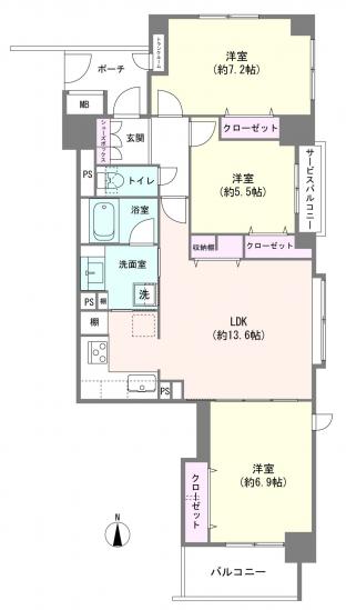 アルティフ・ガーデンズ川崎-1-間取図(平面図)
