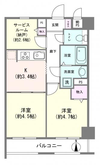 ライオンズプラザ川崎第２-1-間取図(平面図)