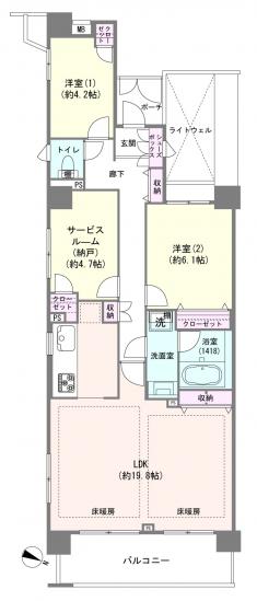 クレッセント鶴見-1-間取図(平面図)