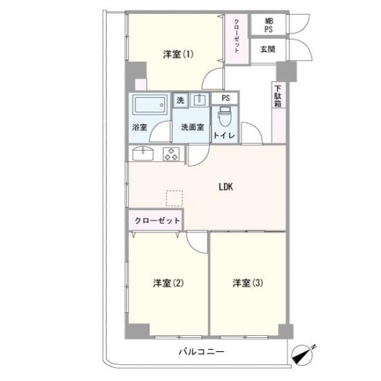 ニックハイム鶴見第５-1-間取図(平面図)