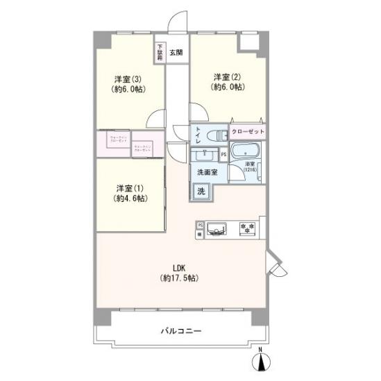 朝日クレスパリオ溝の口-1-間取図(平面図)