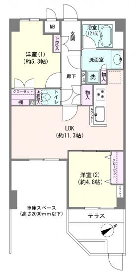 セルアージュ鶴見-1-間取図(平面図)