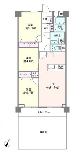 宮崎台ビューグリーン-1-間取図(平面図)