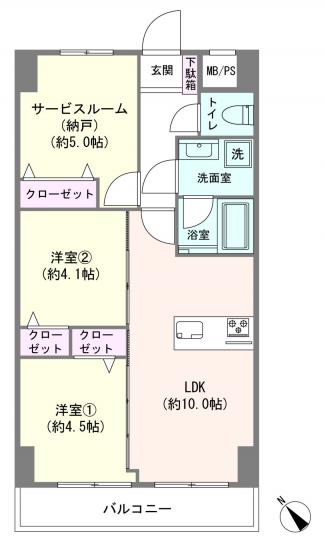 モナークマンション鶴見-1-間取図(平面図)