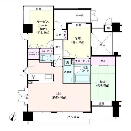 ドラゴンマンション浦和常盤公園参番館-1-間取図(平面図)