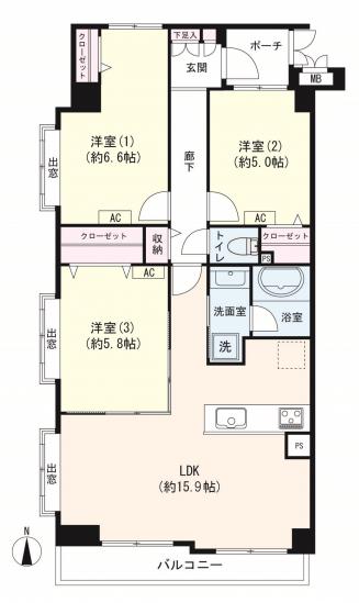 コスモ戸田ピアハイツ-1-間取図(平面図)