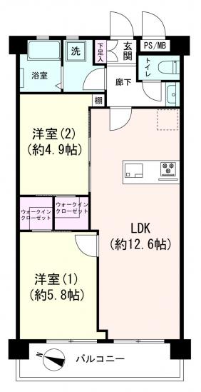 浦和高砂サニーコーポ-1-間取図(平面図)