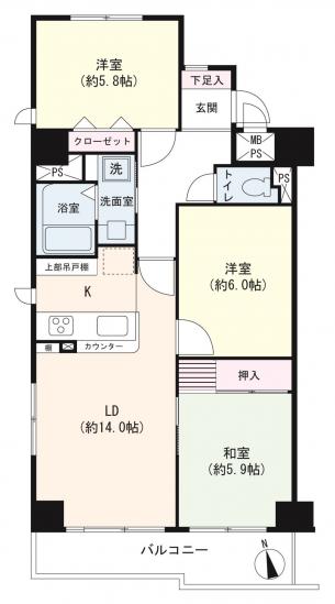 ジェム西川口NO.7-1-間取図(平面図)