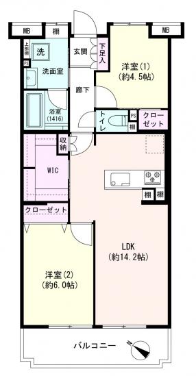 ダイアパレス大宮-1-間取図(平面図)