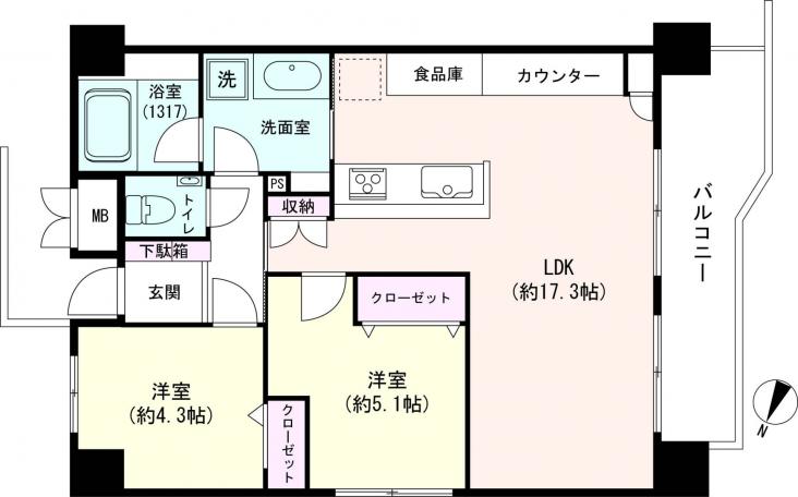 コープ野村南浦和６１-1-間取図(平面図)